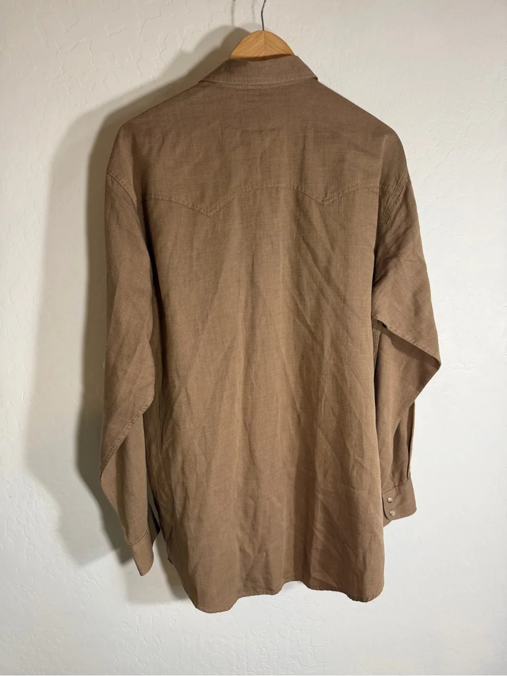 NWT Resistol Rodeo Gear Mens Medium Tan Long Sleeve Western Pearl Snap Shirt M